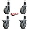 Service Caster 5'' Gray Poly Wheel Swivel 1-5/8'' Expanding Stem Caster Set 2 Brakes, 4PK SCC-EX20S514-PPUB-2-PLB-2-158 - alternate 2